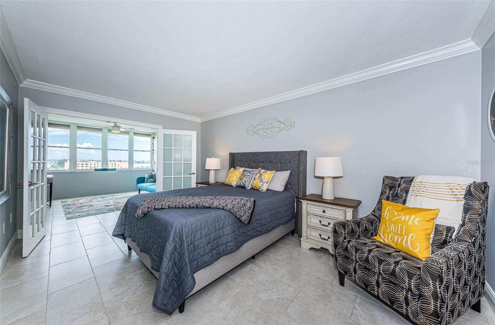 Primary bedroom just off the Lanai with wonderful water views - 4775 COVE CIR #904, ST PETERSBURG