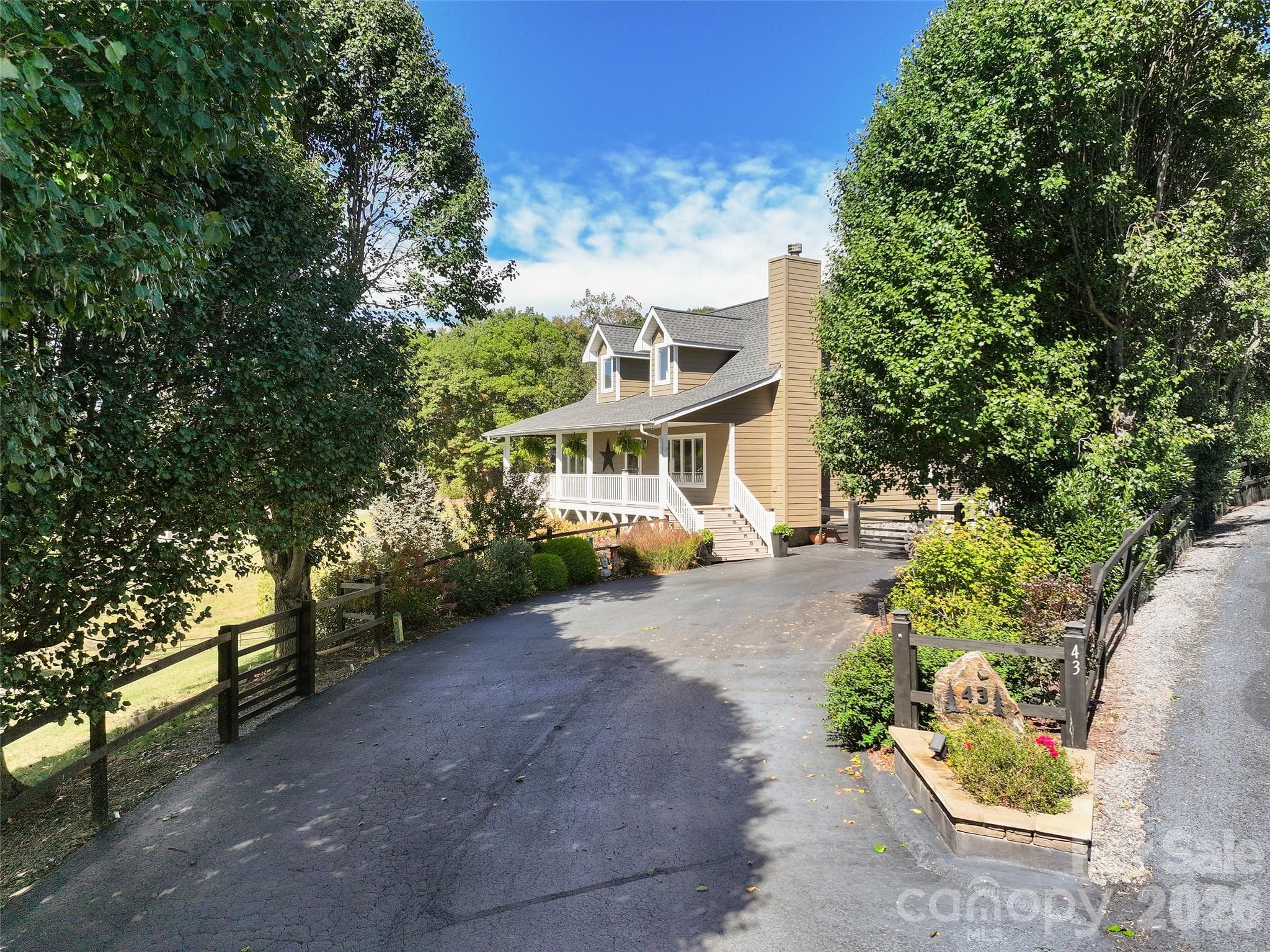 Base of driveway bears off gently to the left off Eagle Ridge. - 43 Eagle Ridge, Clyde