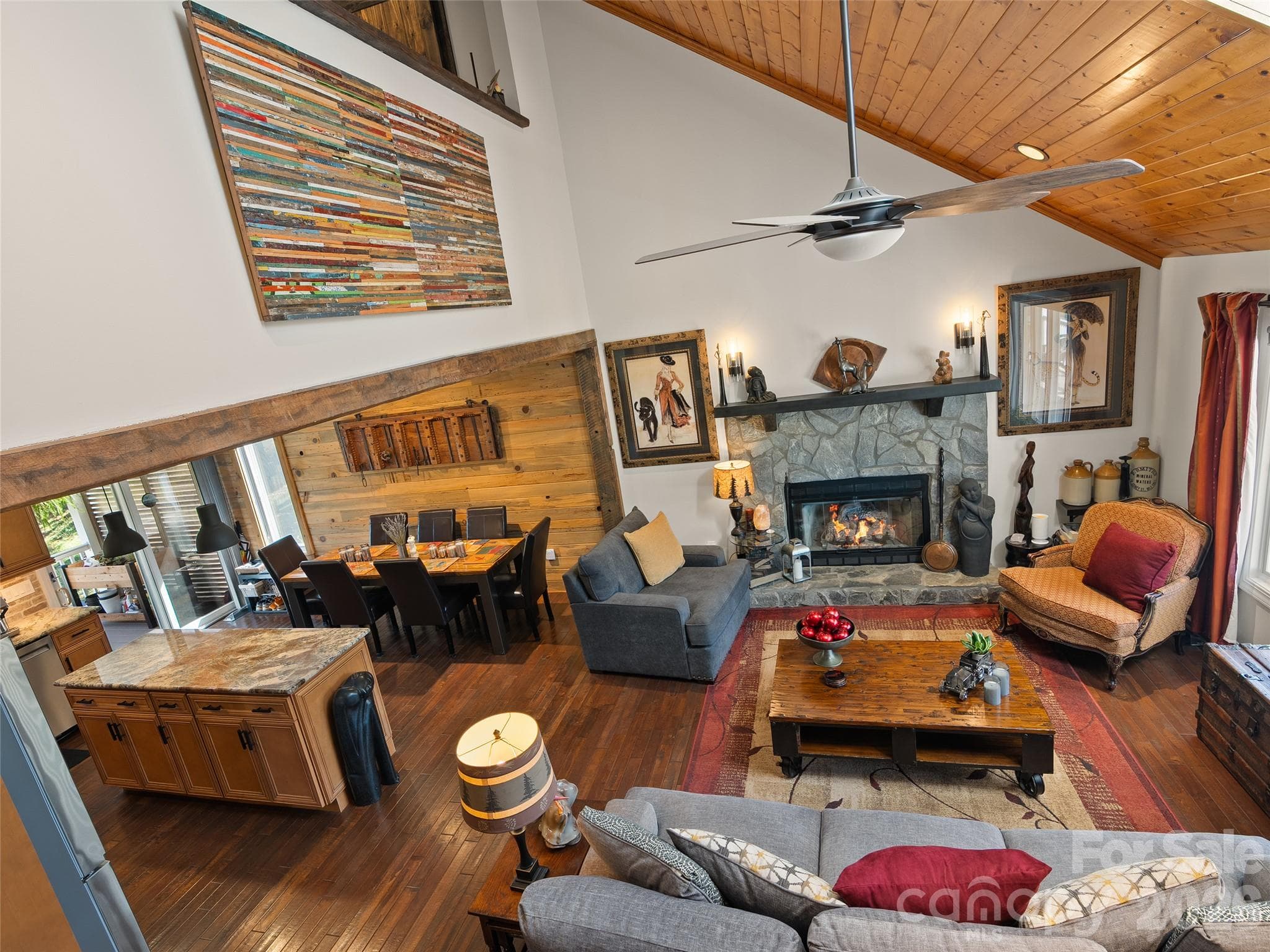 Wide main level living area view from the staircase. - 43 Eagle Ridge, Clyde
