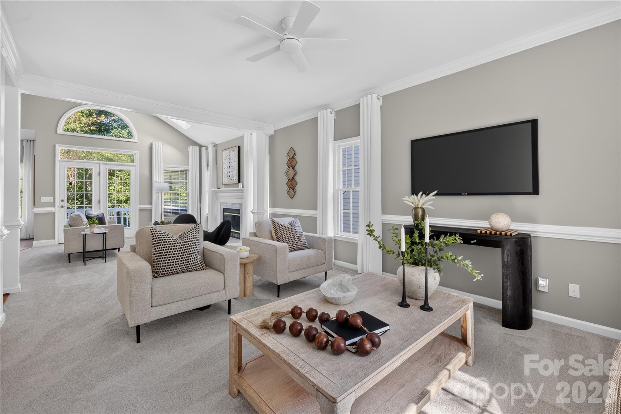 Bright and sunny great room with new carpet. - 4711 Beech Crest Place, Charlotte