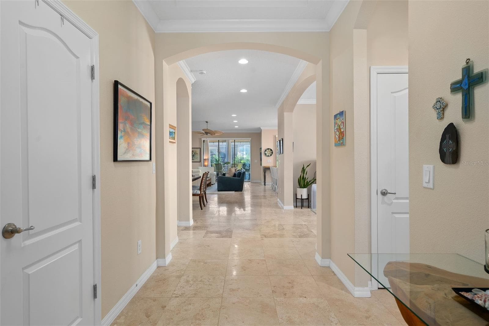 Upon entry to the Foyer is a beautiful see through floor plan with Travertine Flooring - 1038 TIMBERVALE TRL, CLERMONT