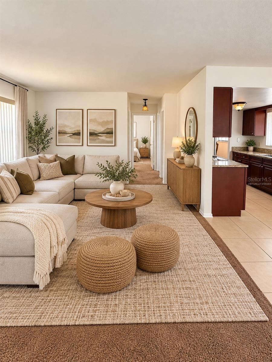Virtually Staged-Living Room Area - 4068 CASTLEGATE DR, ORLANDO