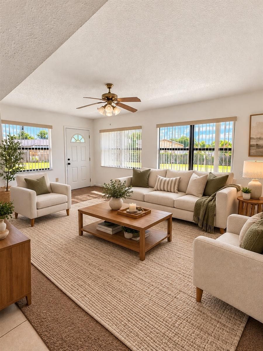 Virtually Staged Family Room Area w/ separate entrance - 4068 CASTLEGATE DR, ORLANDO