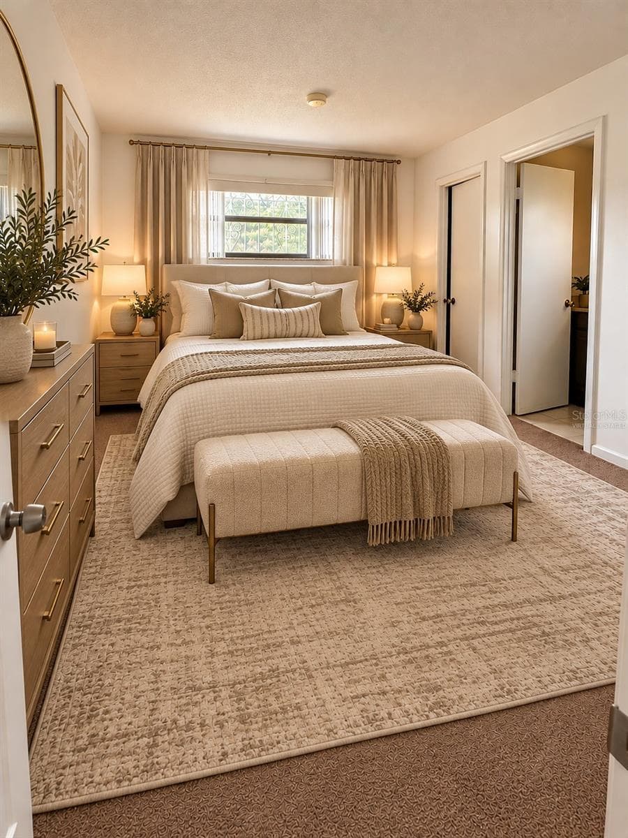 Virtually Staged-Primary Bedroom w/En-Suite Bathroom w/shower - 4068 CASTLEGATE DR, ORLANDO