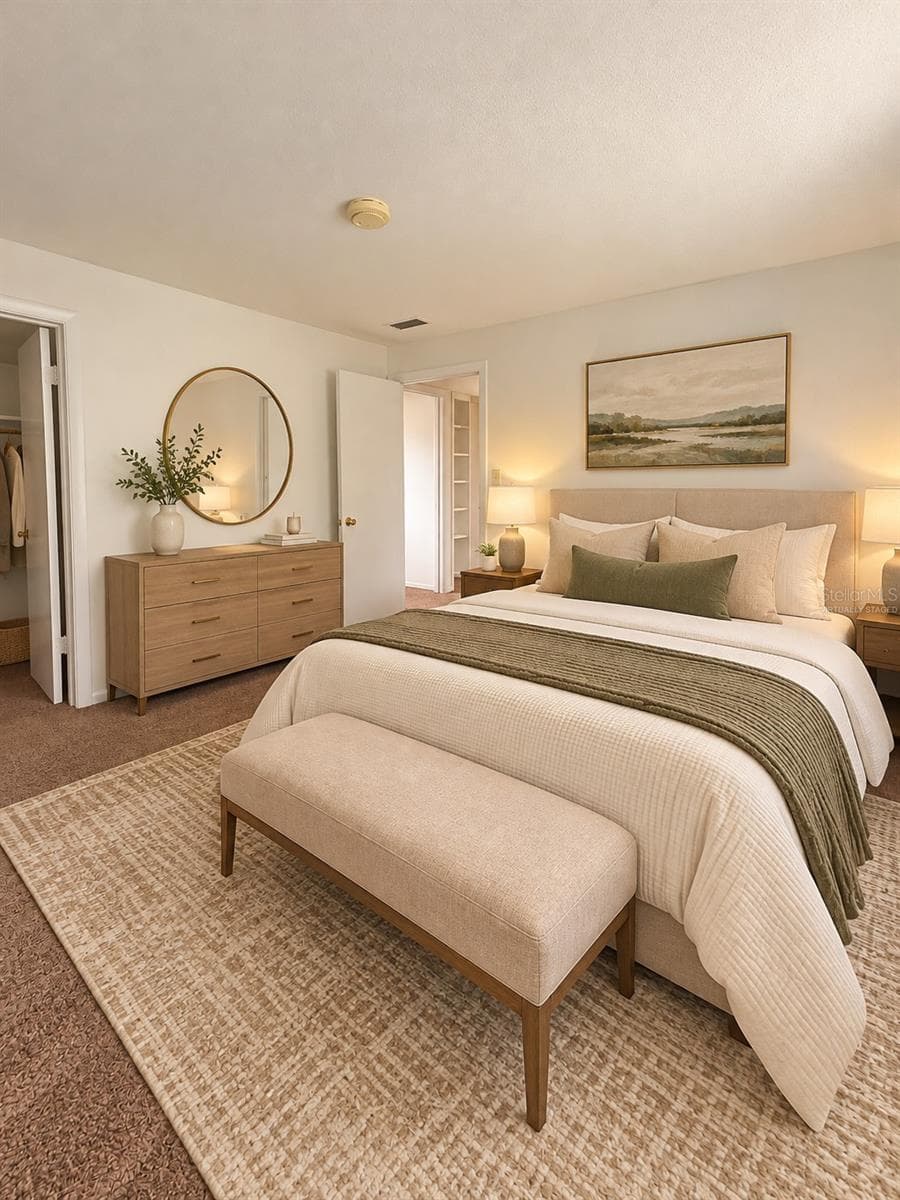Virtually Staged- Bedroom 2 with walk-in closet - 4068 CASTLEGATE DR, ORLANDO