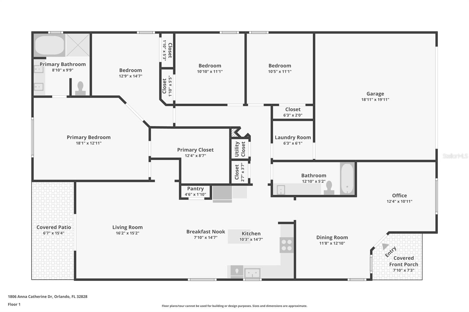 The Floor plan - 1806 ANNA CATHERINE DR, ORLANDO