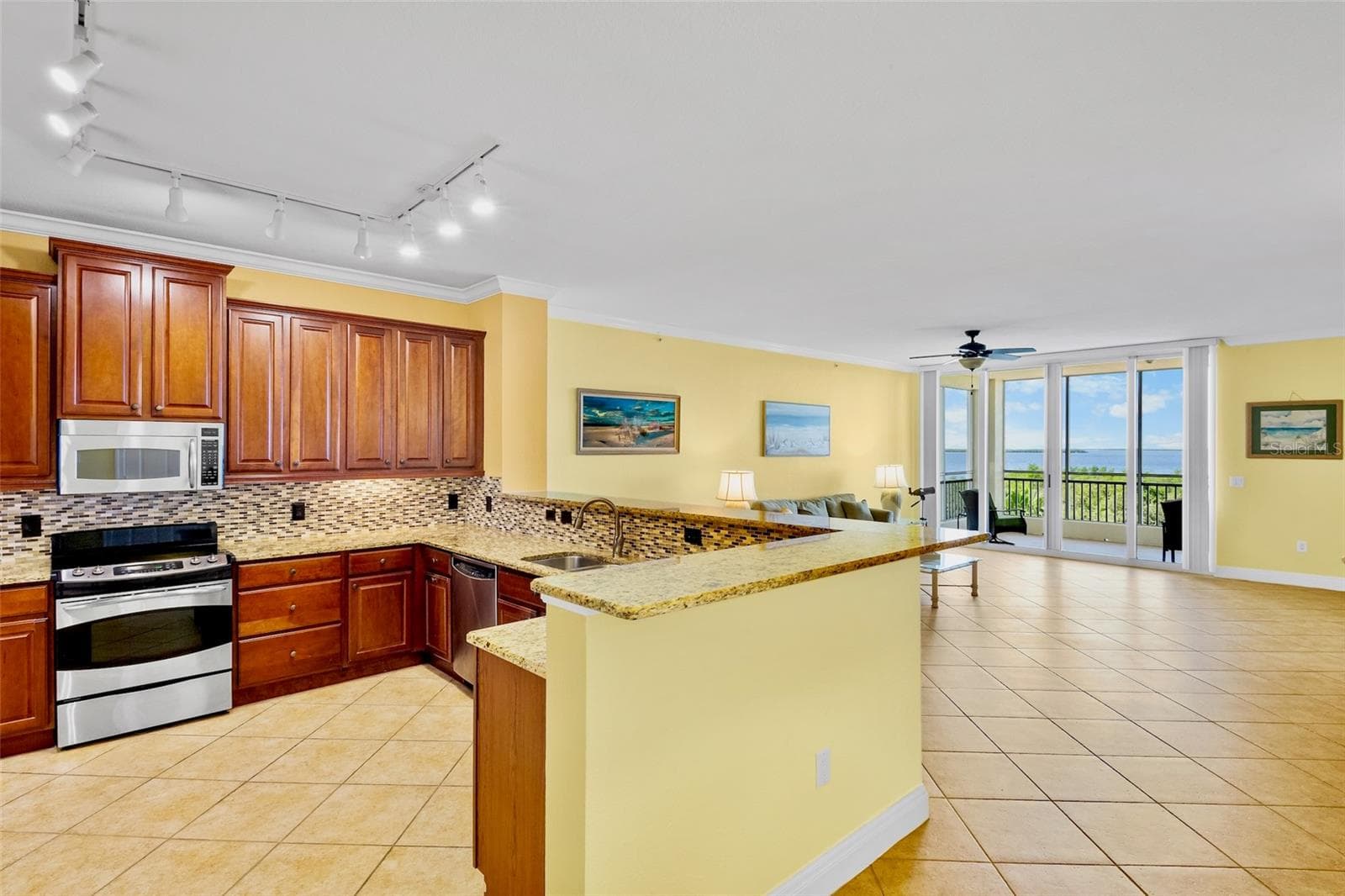 Waterview from kitchen and great room. Spacious open floor plan. - 2825 TERRA CEIA BAY BLVD #1402, PALMETTO