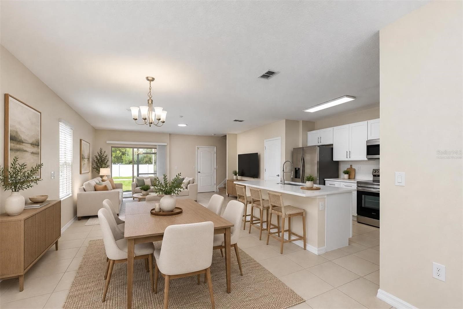 Virtually Staged - Open-concept living space - 1485 RYLEE ROCK WAY, KISSIMMEE