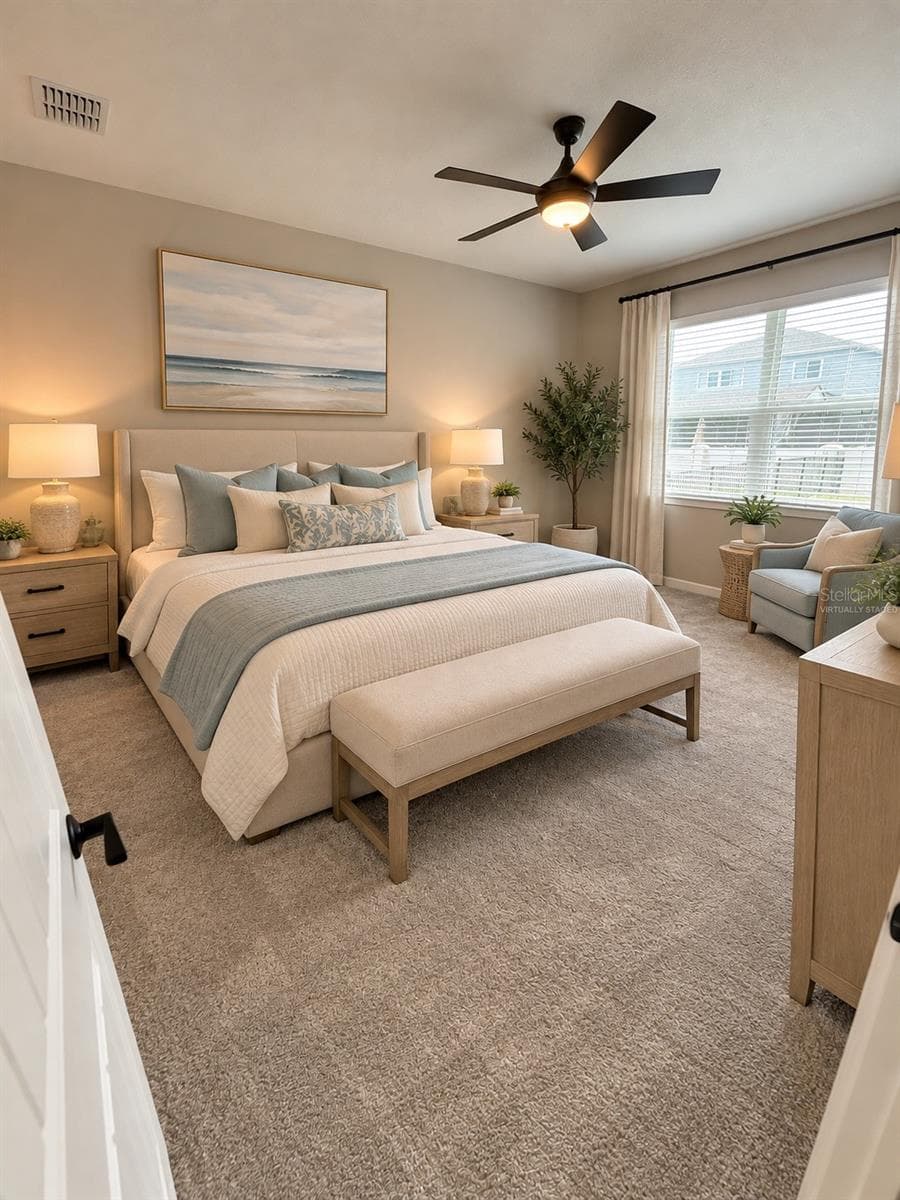 virtually staged - Primary Suite first floor - 15363 WILLOW RIDGE DR, MONTVERDE
