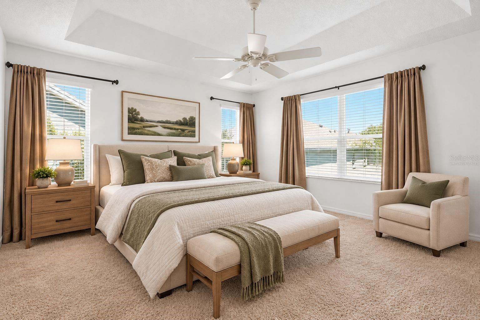 Virtually Staged Primary Bedroom - 1563 EASTOVER TER, THE VILLAGES