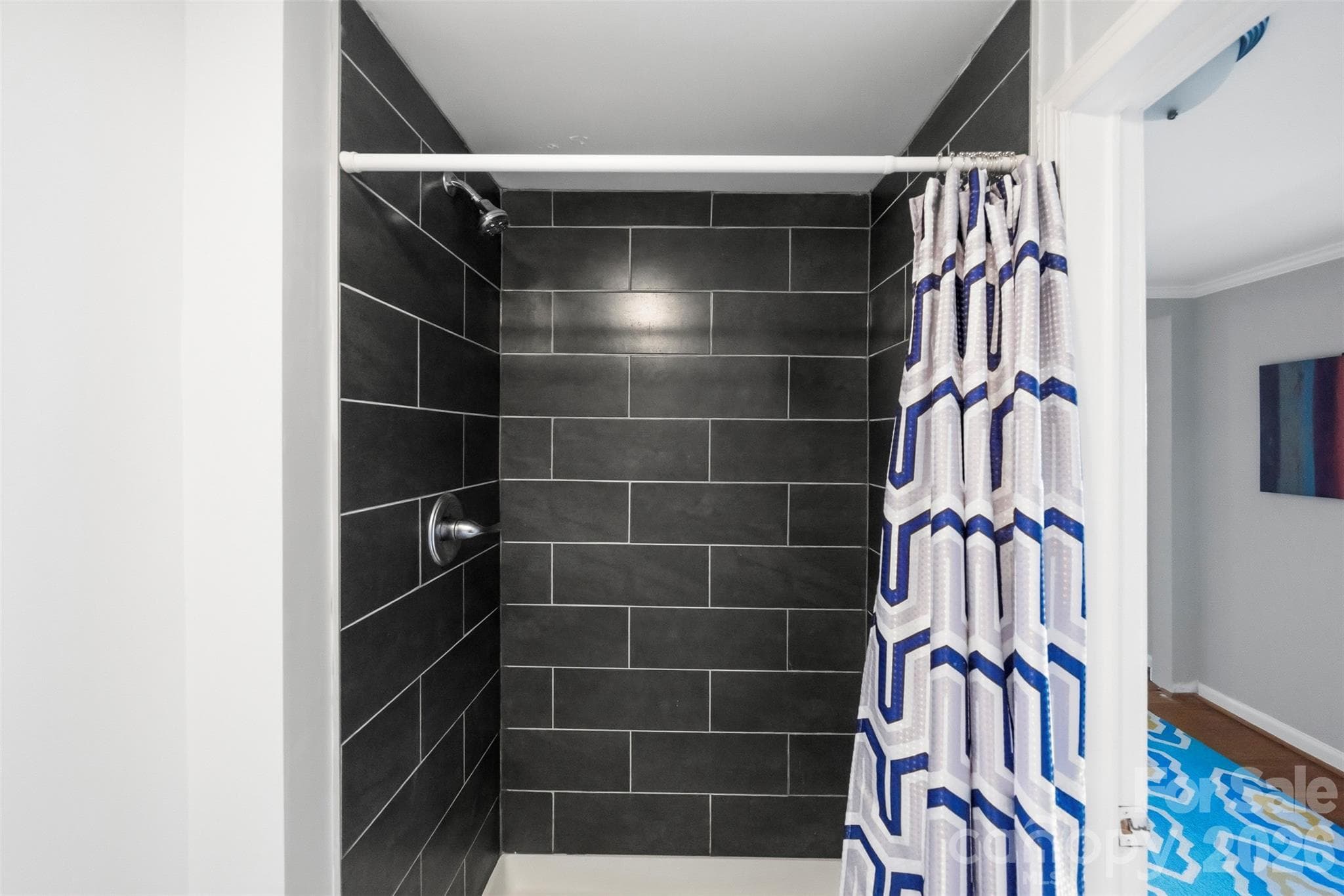 Primary bath with a tiled shower. - 220 Armour Street, Davidson