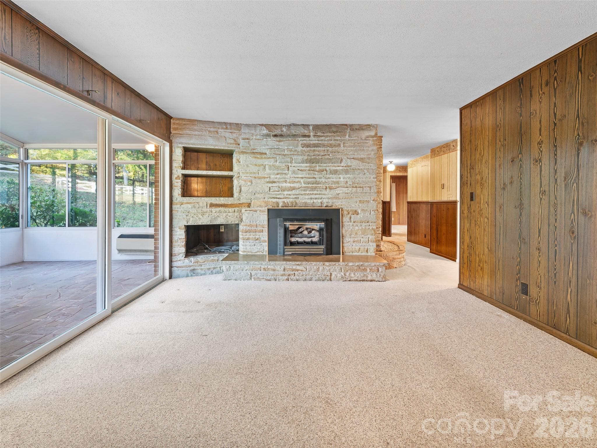 Den with Gas Log Fireplace - 198 Roland Hill Road, Burnsville