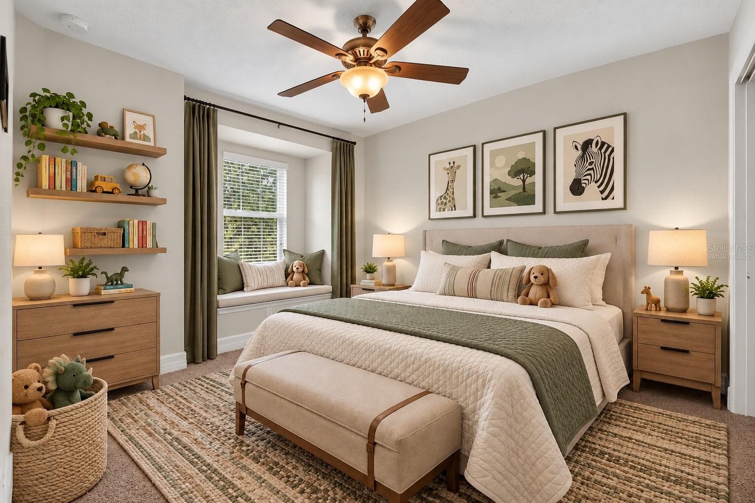 Virtually Staged bedroom 2 - 457 GEE HAMMOCK LN, WINTER SPRINGS