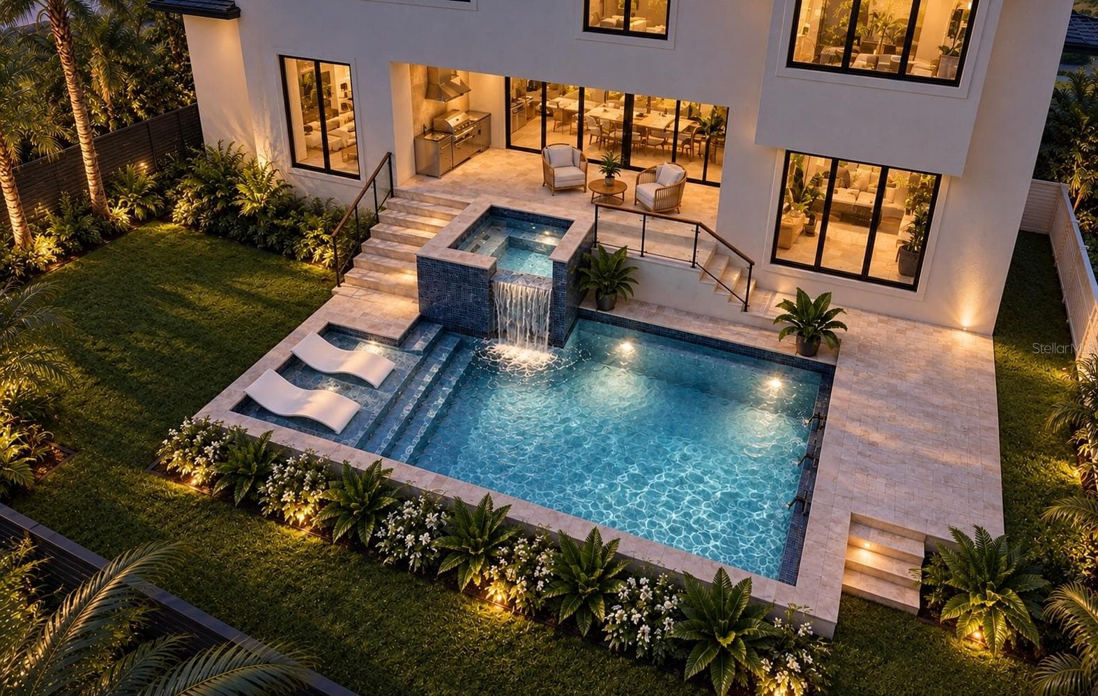 Resort style pool and Artisan outdoor kitchen - 372 BAYVIEW DR NE, ST PETERSBURG