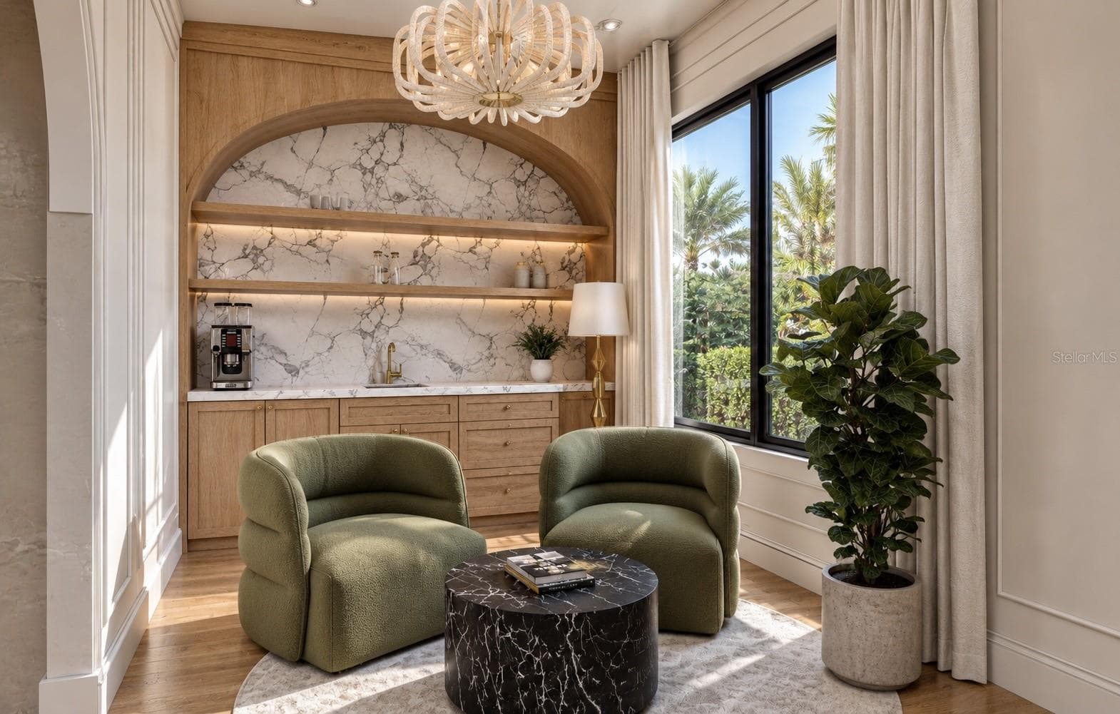Owners suite sitting room with wet-bar - 372 BAYVIEW DR NE, ST PETERSBURG