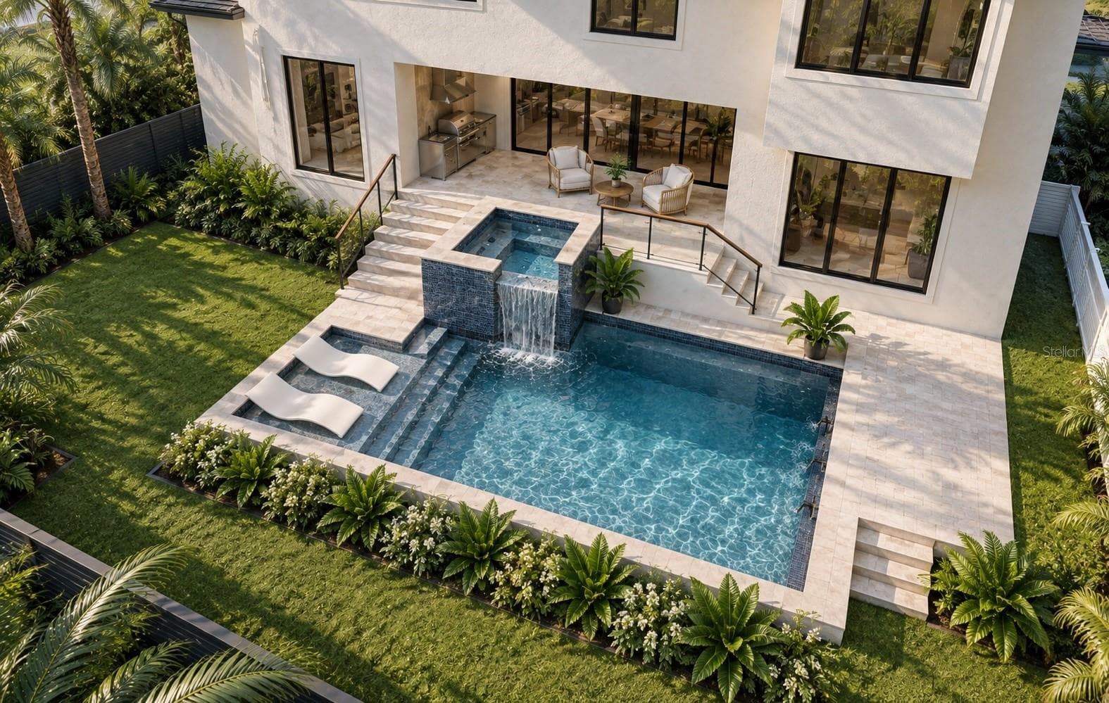 Resort style pool and Artisan outdoor kitchen - 372 BAYVIEW DR NE, ST PETERSBURG