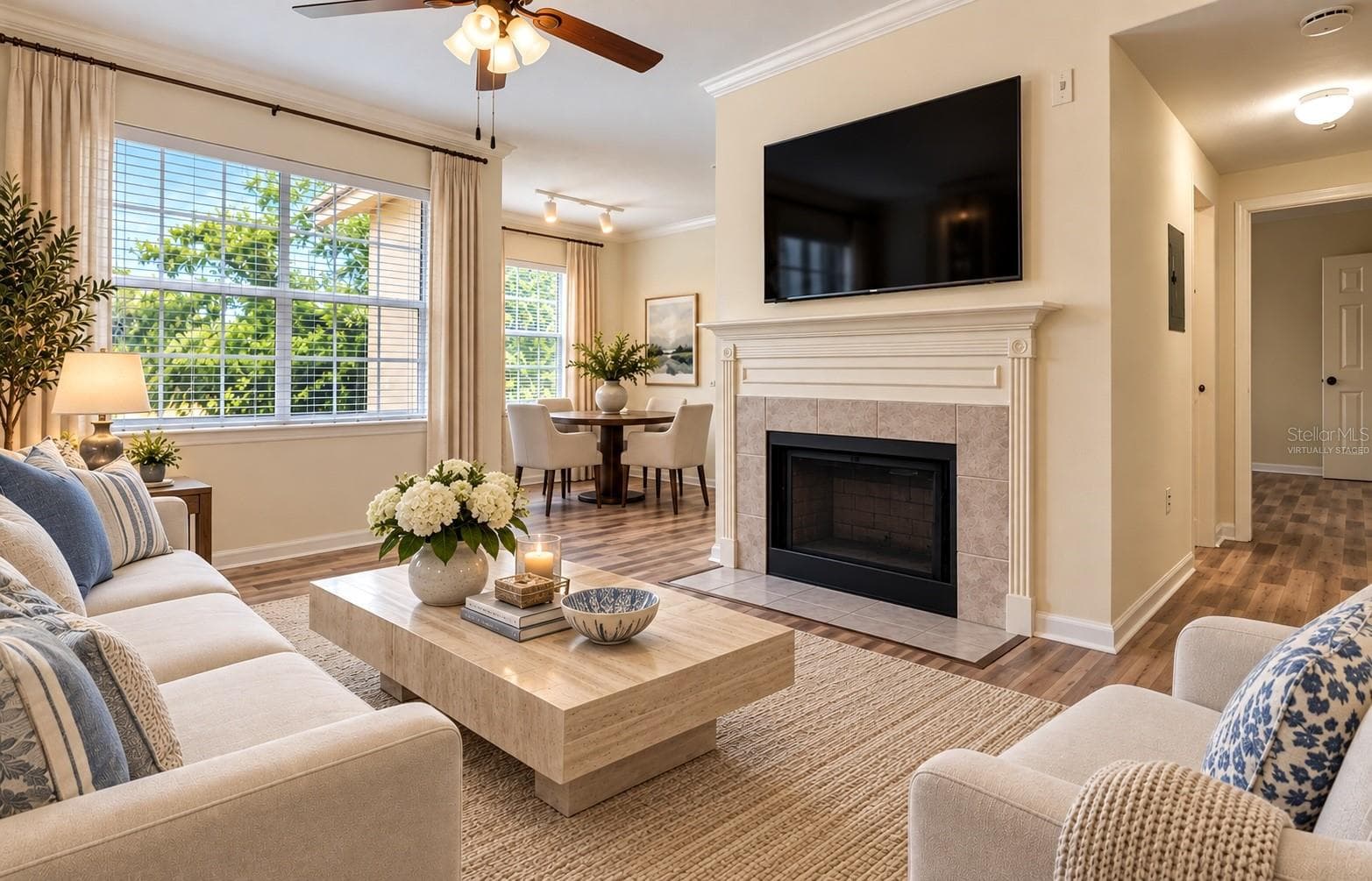 LIving room/ Dining room Virtually Staged - 2558 ROBERT TRENT JONES DR #1434, ORLANDO