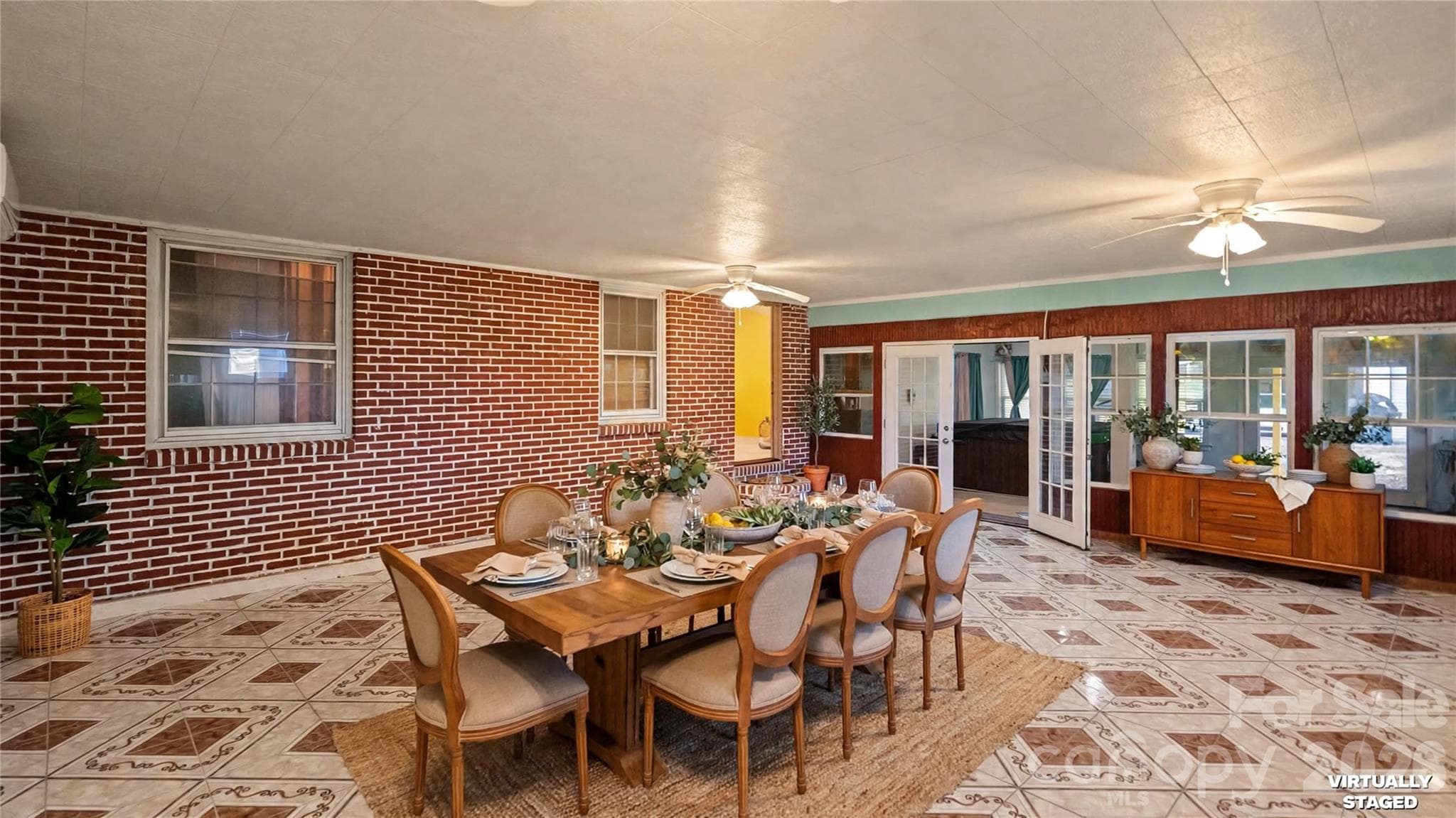 Family Room/Dining Room Staged - 2340 E NC 24/27 Road, Biscoe