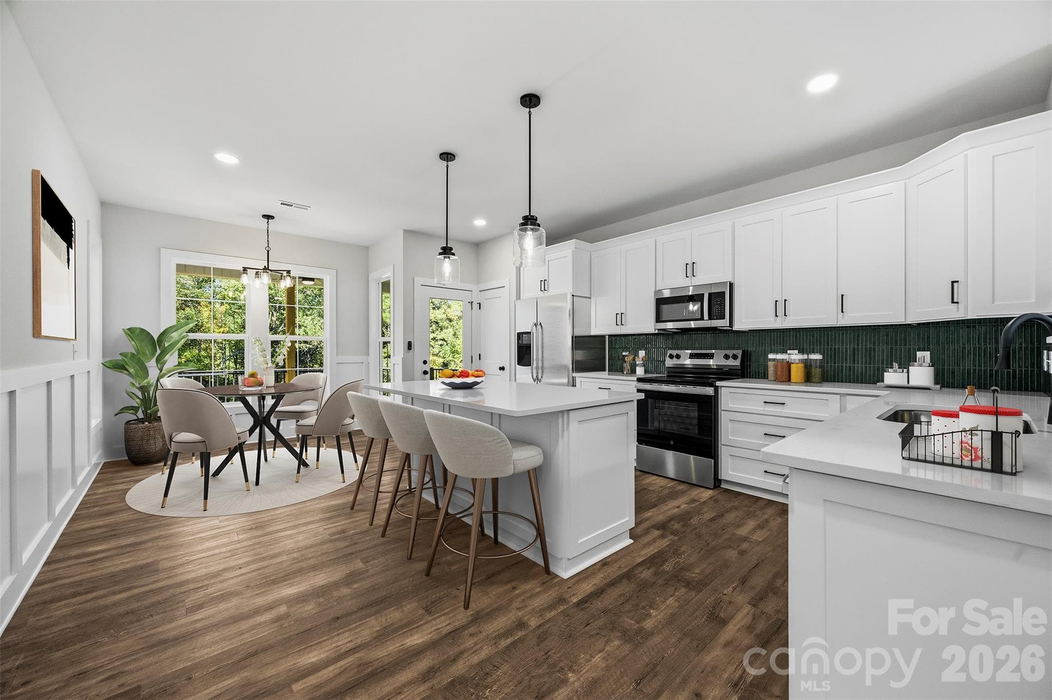 Virtually Staged Kitchen/Dining Area - 2975 Old Airport Road, Concord
