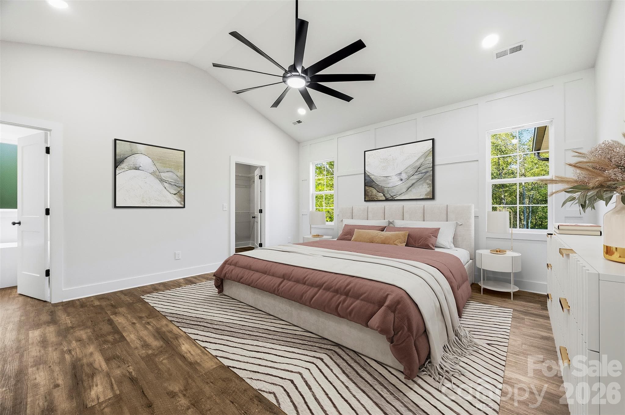 Virtually Staged Primary Bedroom - 2975 Old Airport Road, Concord
