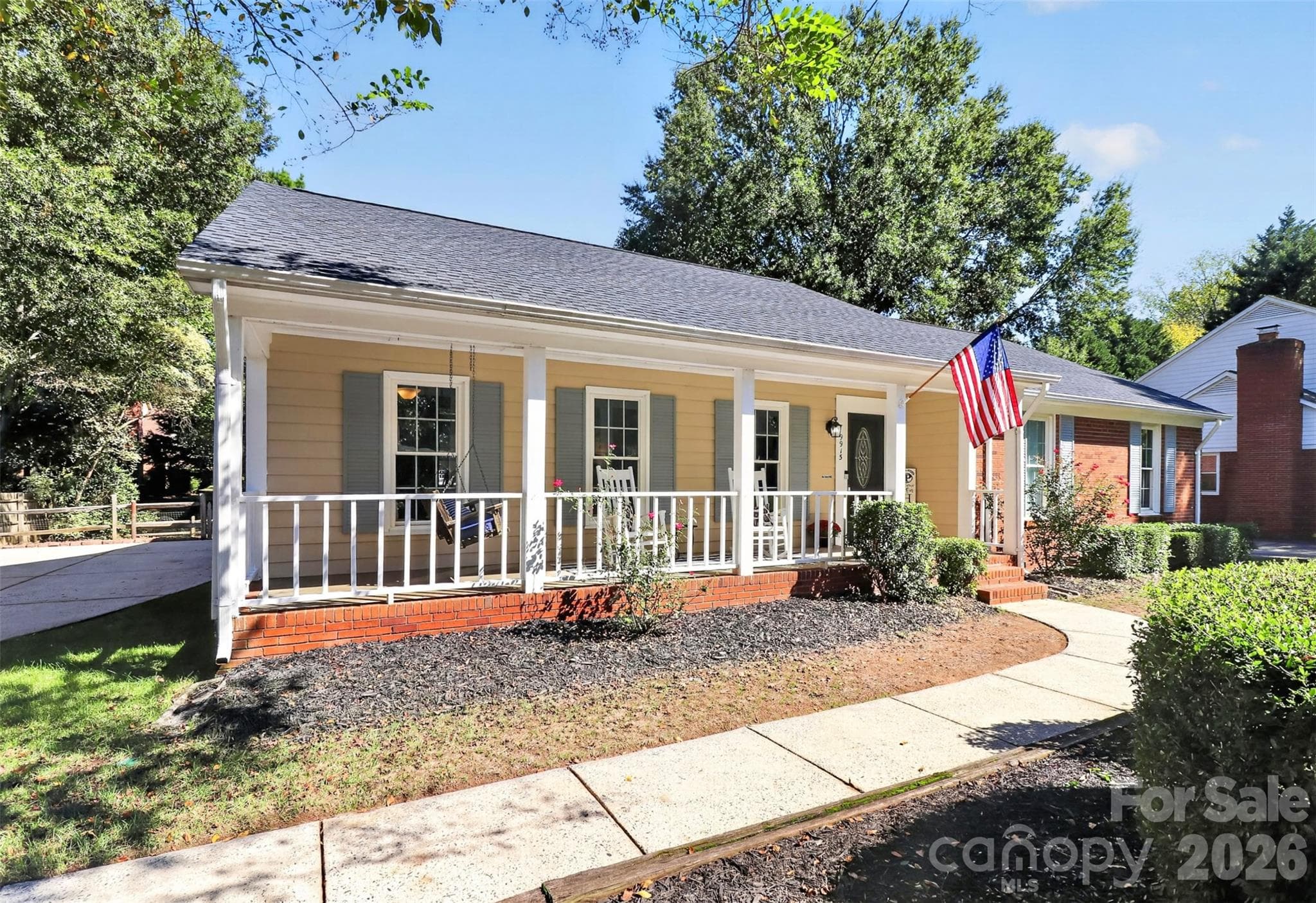 Large front porch... - 9915 Ridgemore Drive, Charlotte