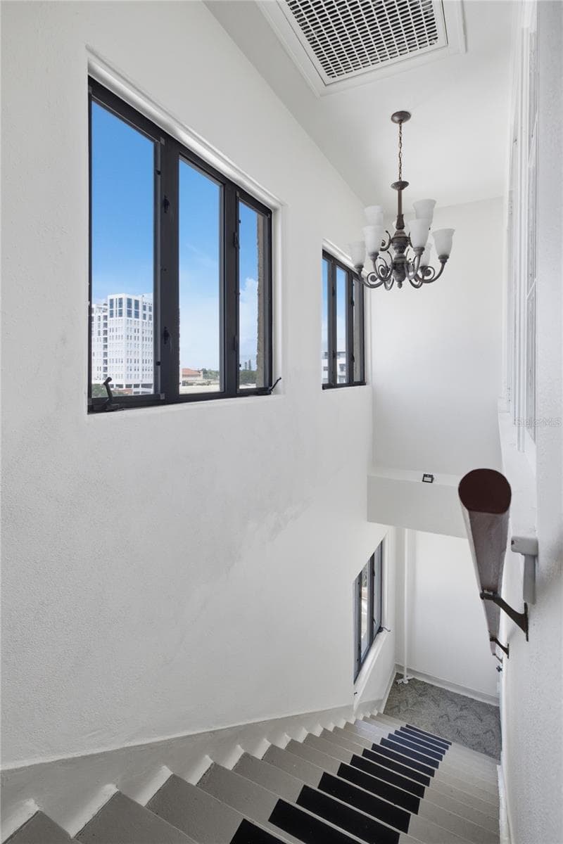 Private stairwell to the unit from the 6th floor - 130 4TH AVE N #702, ST PETERSBURG