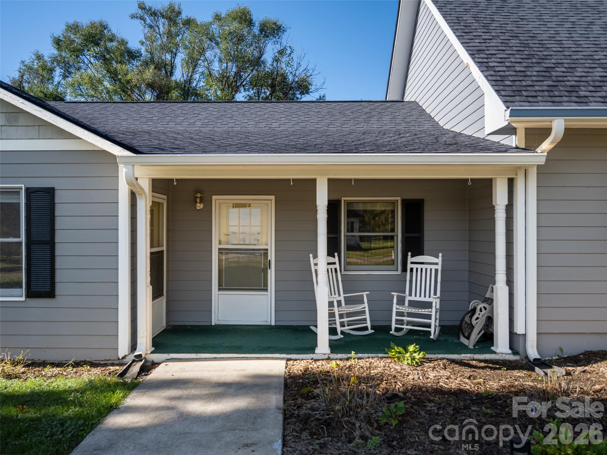 Entrance with covered patio - 47 Cane Creek Circle, Fairview