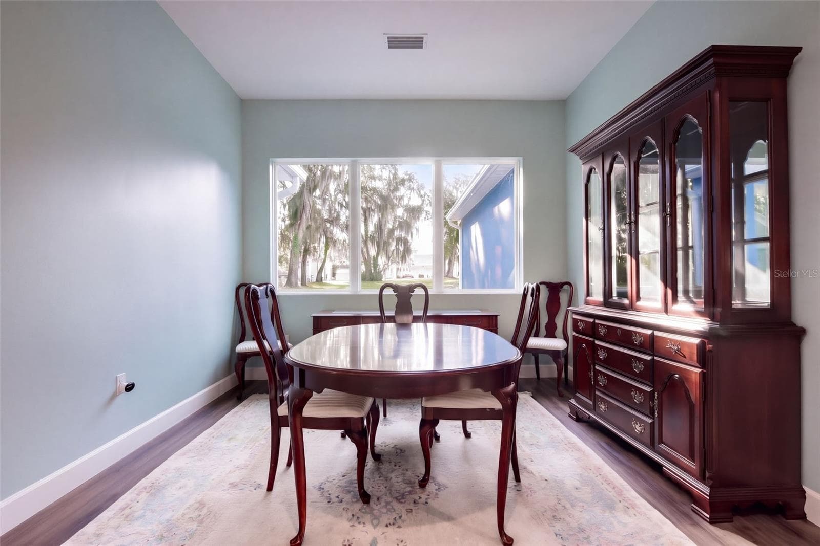 Separate dining room with a window to the oaks - 4410 CORLEY ISLAND RD, LEESBURG