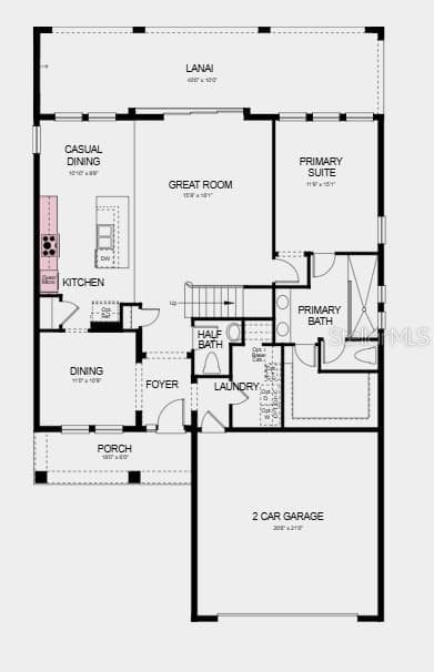Floor 1 ~ Additional Highlights Include: outdoor kitchen rough-in, shower in place of tub at bath, 8' interior doors, additional hose bib, 15amp/110 volt floor outlet, and whole house impact windows - 15524 FOXTAIL LN, NOKOMIS