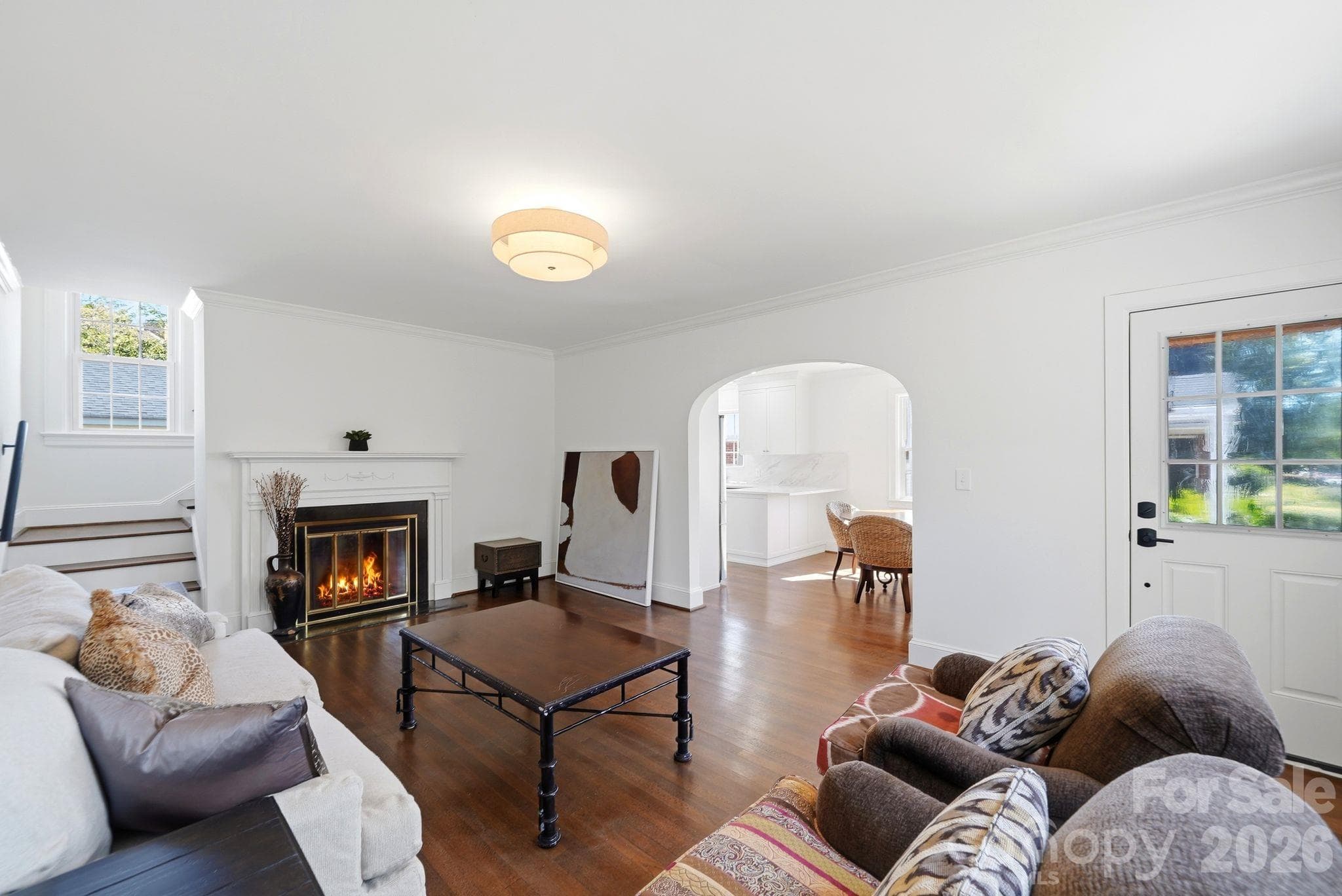 Unit B living room - 1307 S Kings Drive, Charlotte