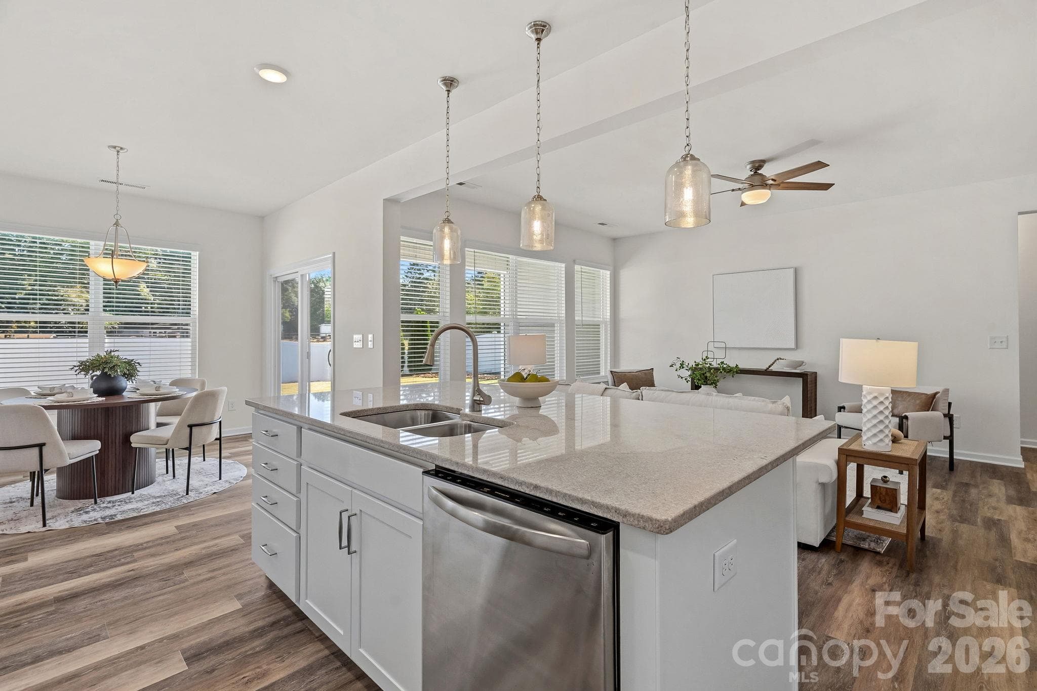 Kitchen, Breakfast Area to Living Room - 159 Suggs Mill Drive, Mooresville