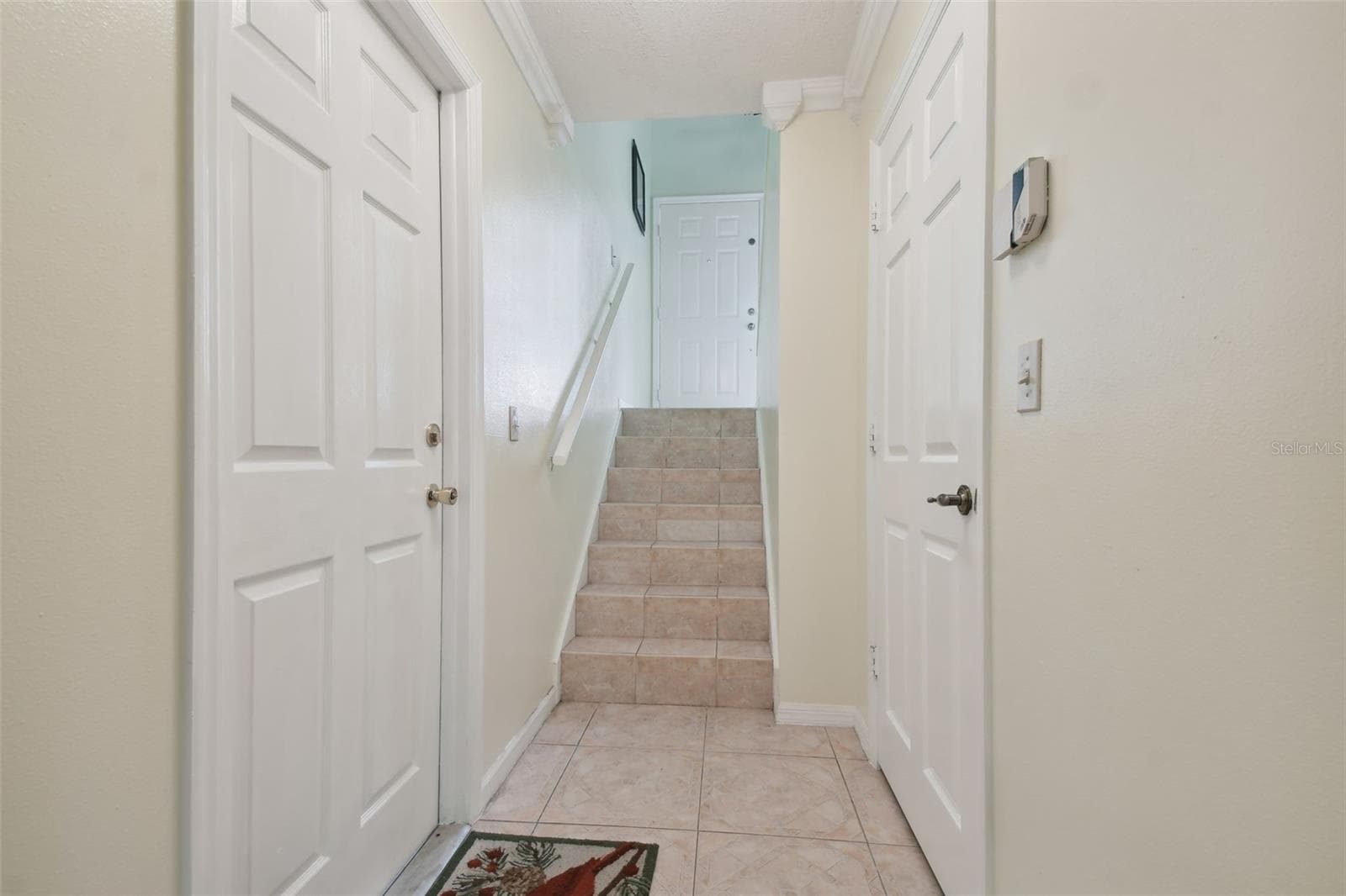 garage door and lower level leading to front door - 5836 RED CEDAR LN, TAMPA