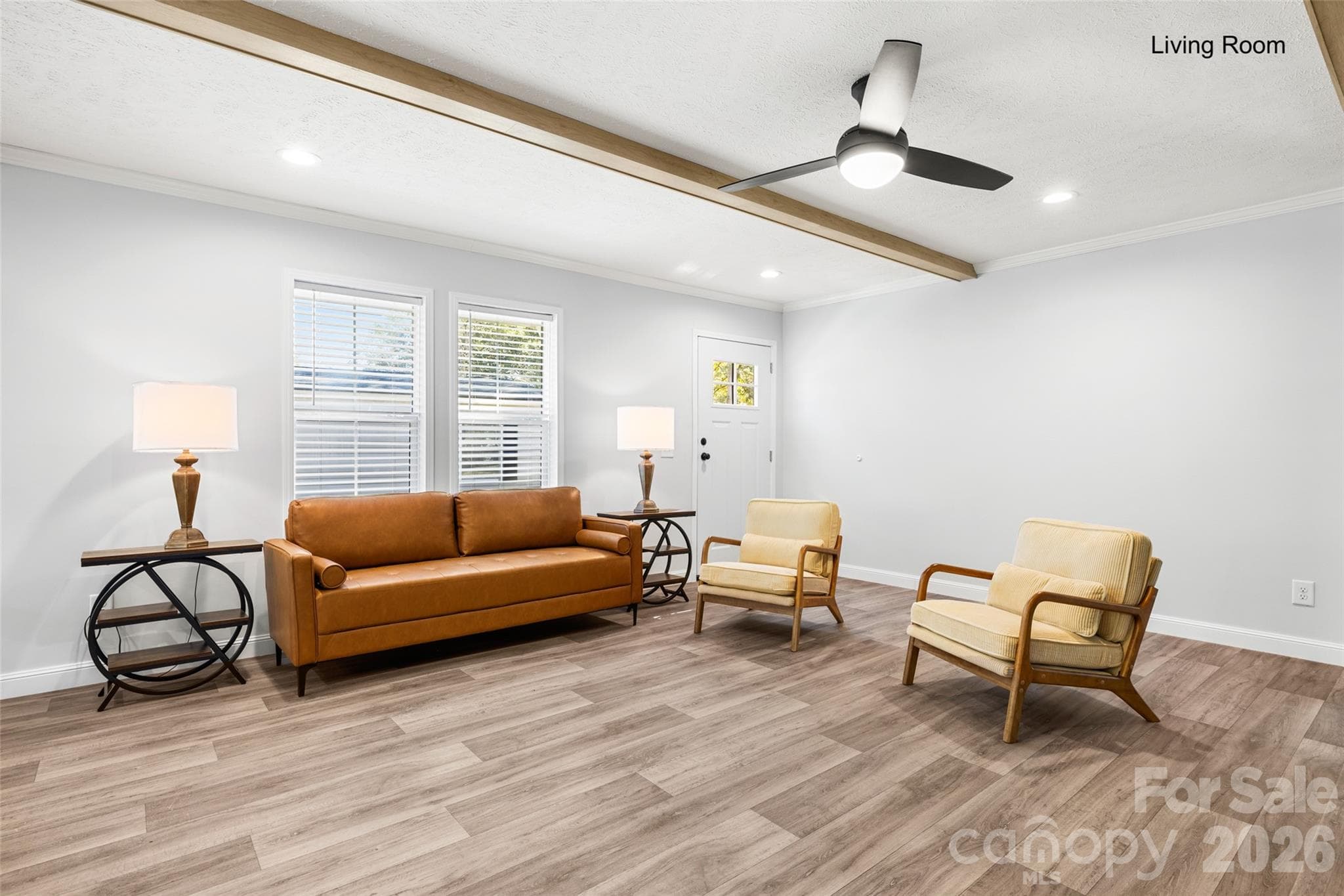 Beamed ceilings, open living space - 1105 Marion Street, Lancaster