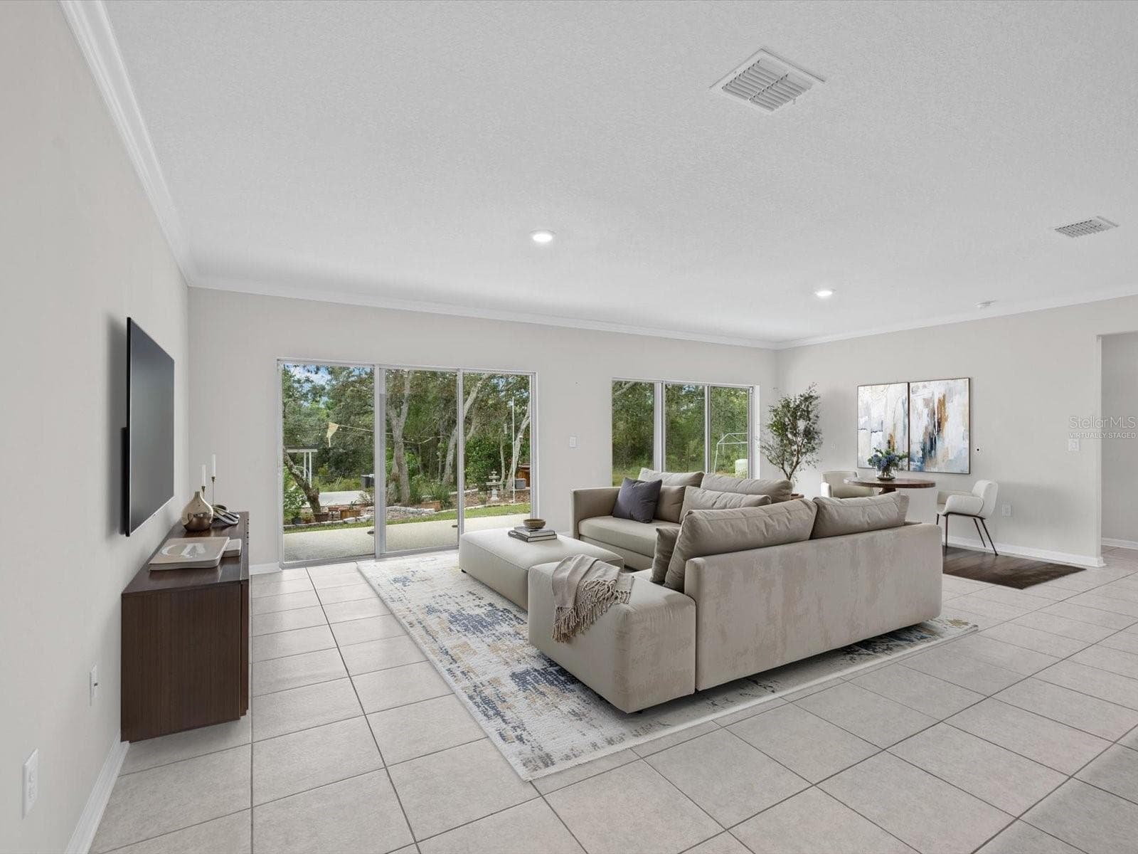 virtually staged living room - 6337 NODOC RD, SPRING HILL
