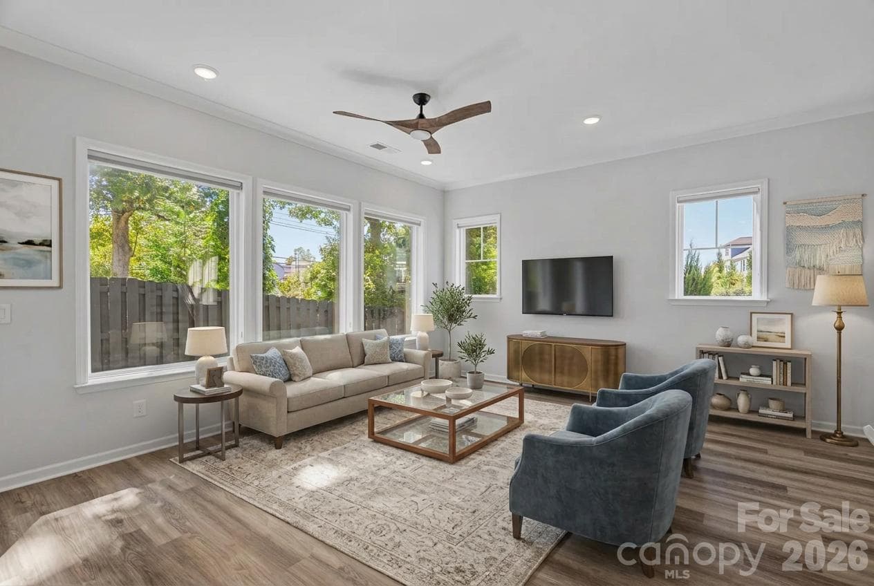 Virtually Staged Great Room - 9051 Charles Francis Lane, Cornelius