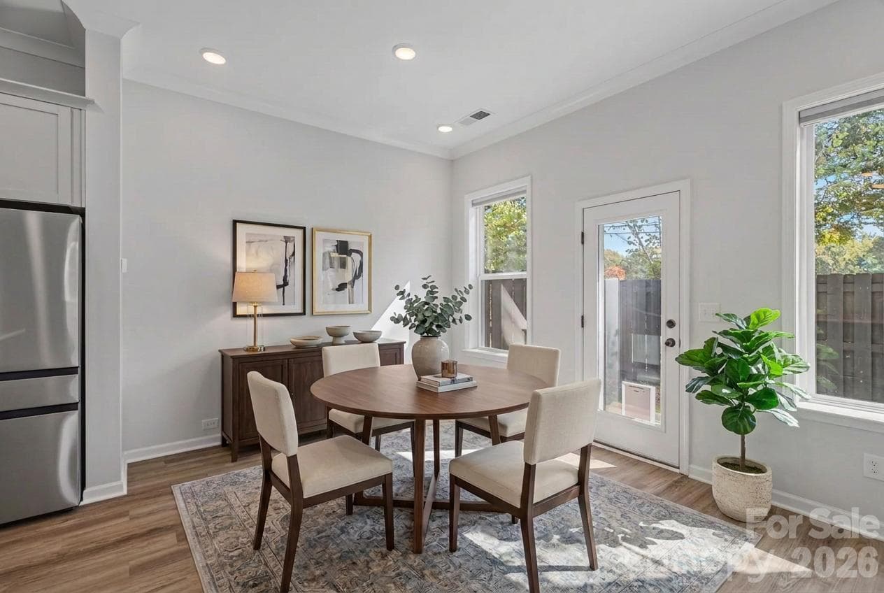 Virtually Staged Dining Area - 9051 Charles Francis Lane, Cornelius