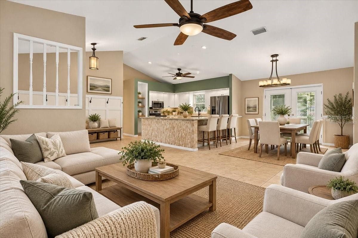 Virtually staged living area - 10687 SW 74TH TER, OCALA