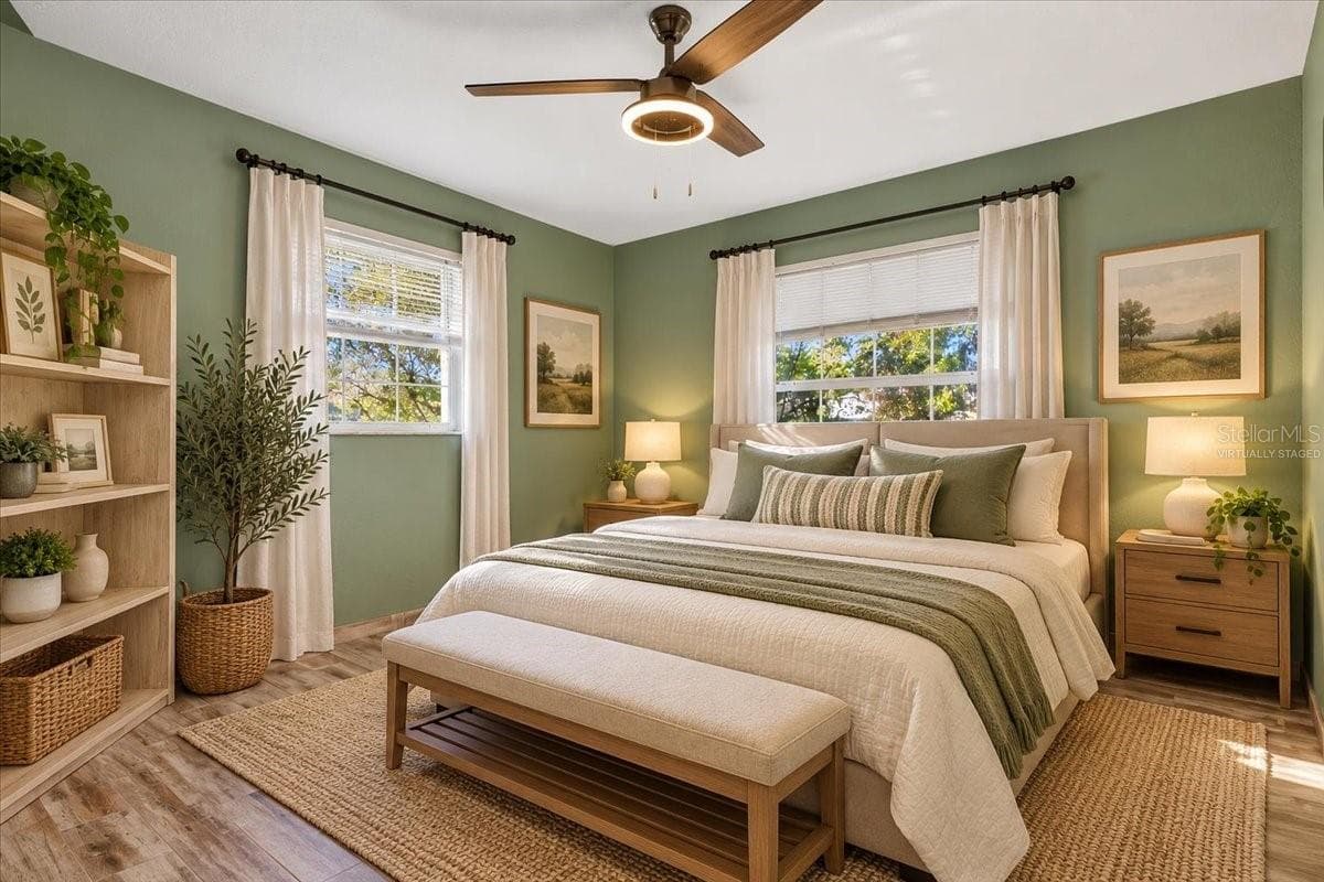 Virtually staged bedroom 2 - 10687 SW 74TH TER, OCALA