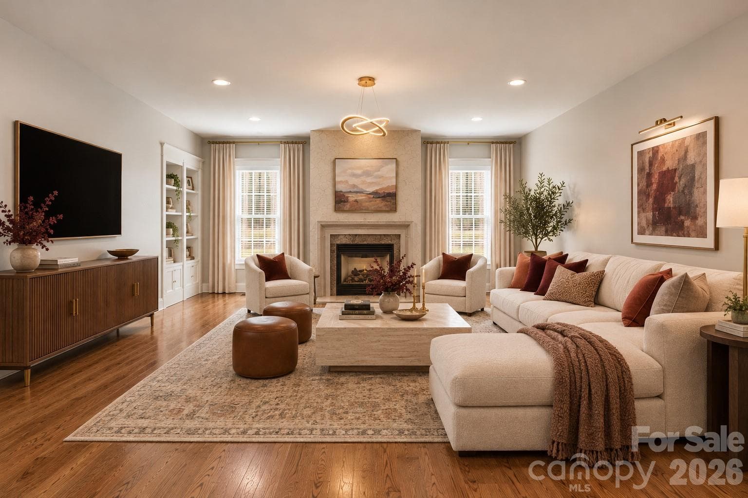 Virtually staged Living Room - 882 Promenade Walk, Fort Mill
