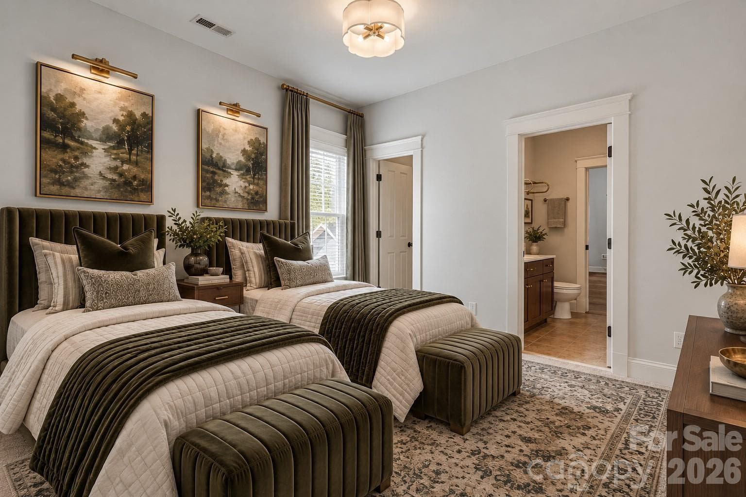 Guest Bedroom 3 with virtual staging - 882 Promenade Walk, Fort Mill