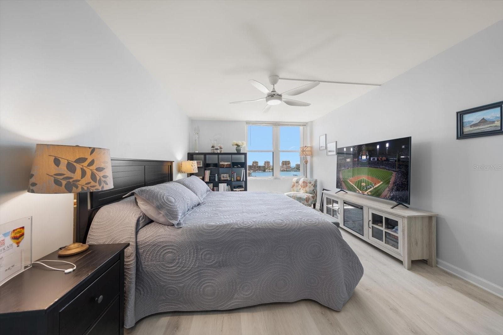 Primary bedroom offers fantastic water views. - 400 ISLAND WAY #904, CLEARWATER BEACH