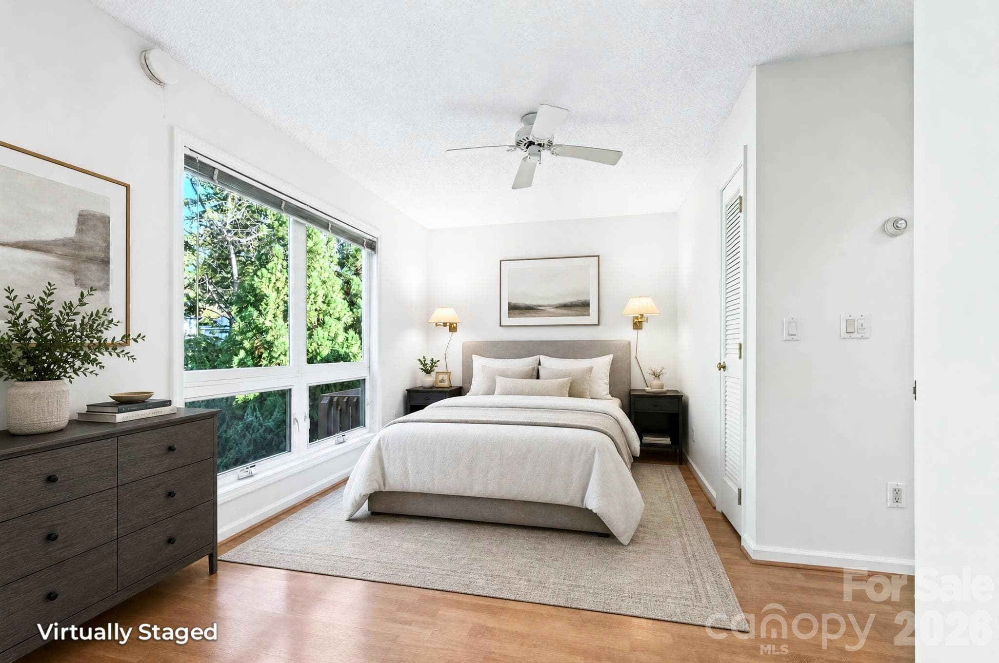 Virtually staged main level addition added by current sellers for primary bedroom - 43 Vermont Court, Asheville