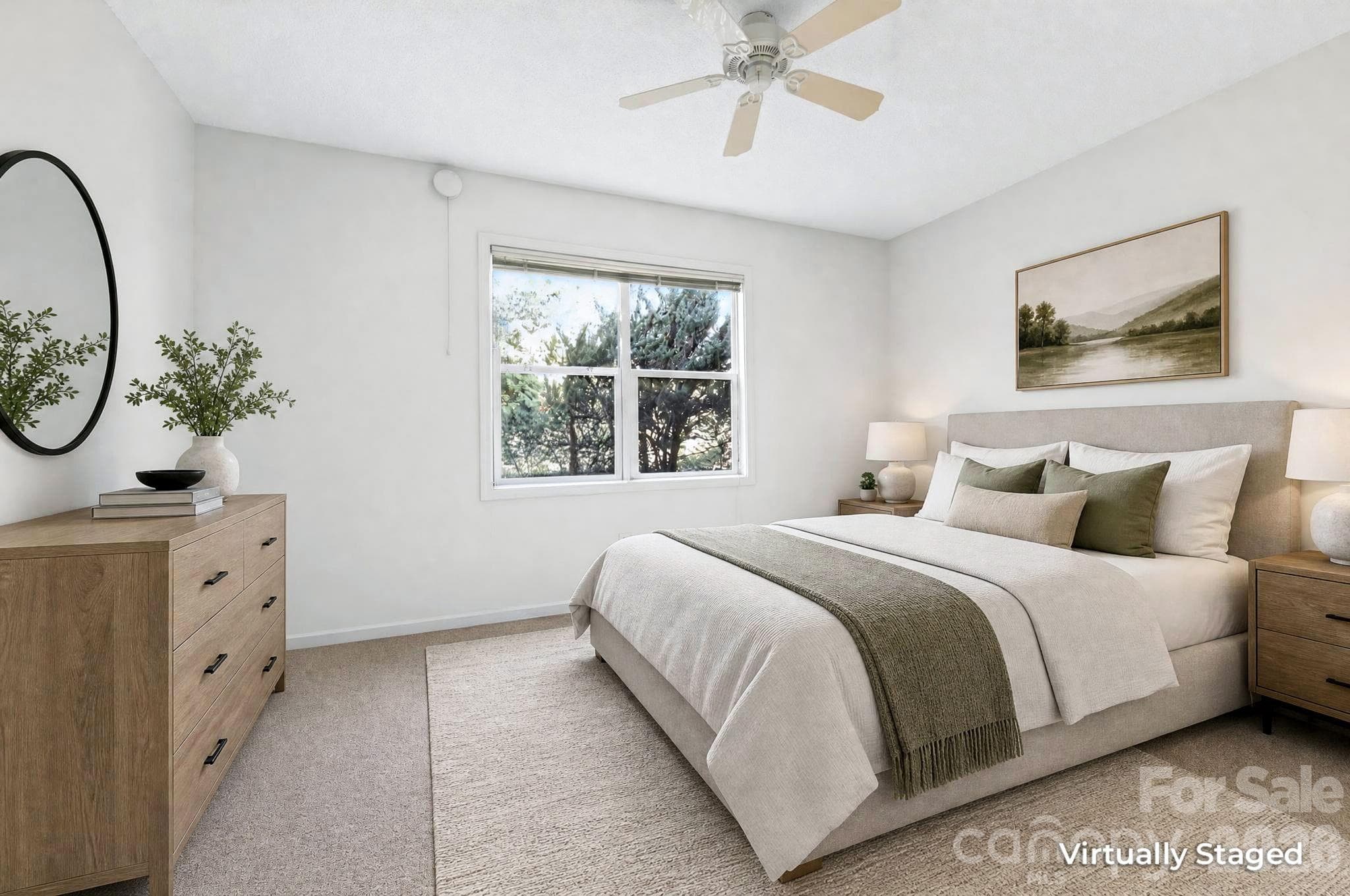 Virtually staged lower level bedroom - 43 Vermont Court, Asheville