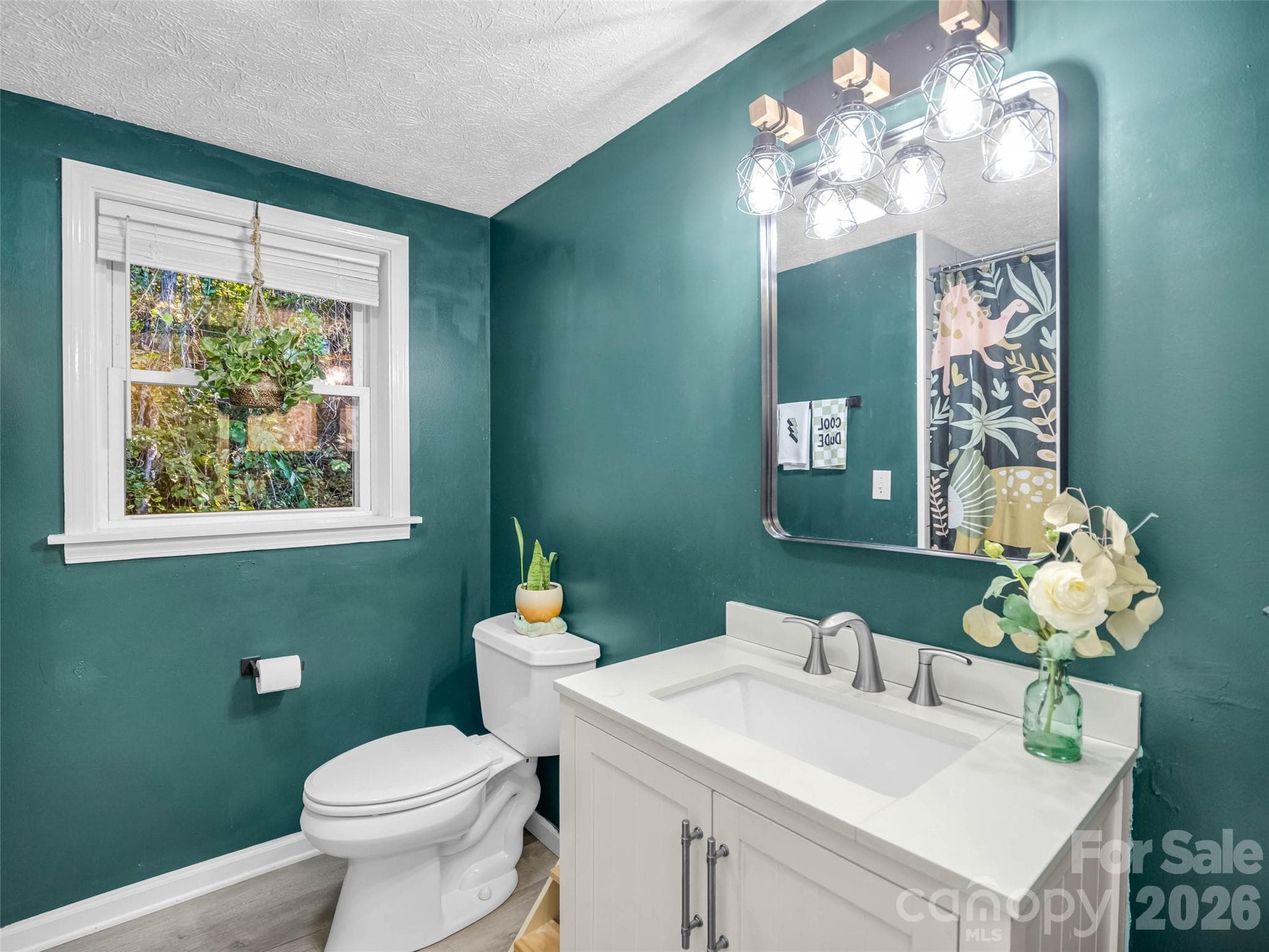 A splash of color adds personality to this main-level bathroom. - 913 Dorothy Street, Hendersonville