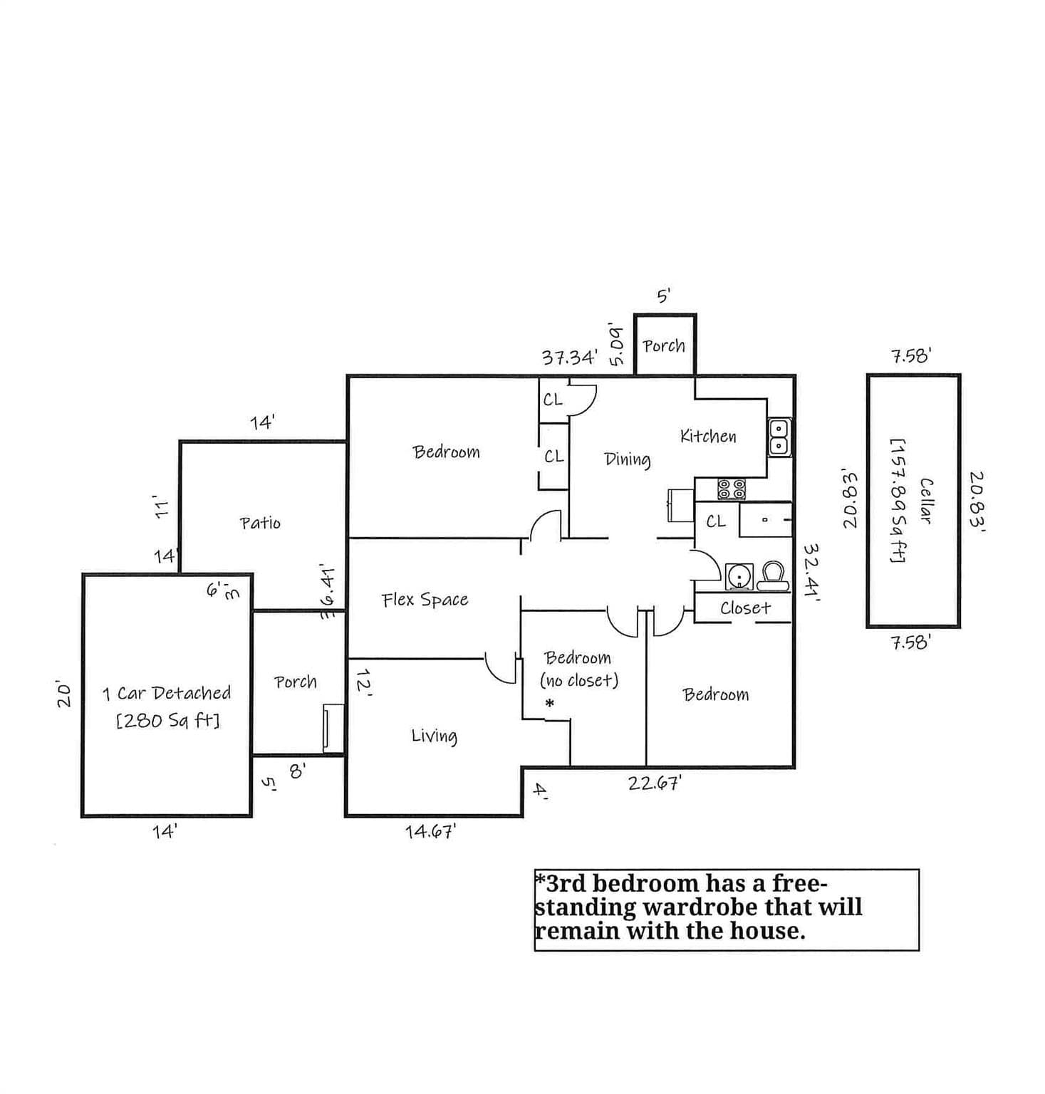 Floor plan - 203 W 21st Street, Newton