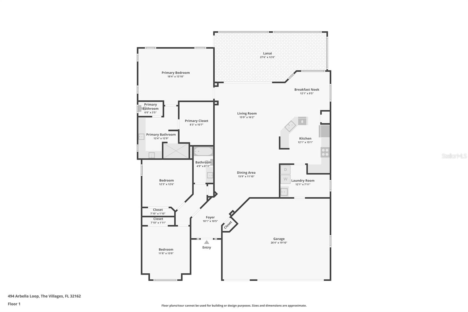 Floor Plan - 494 ARBELLA LOOP, THE VILLAGES