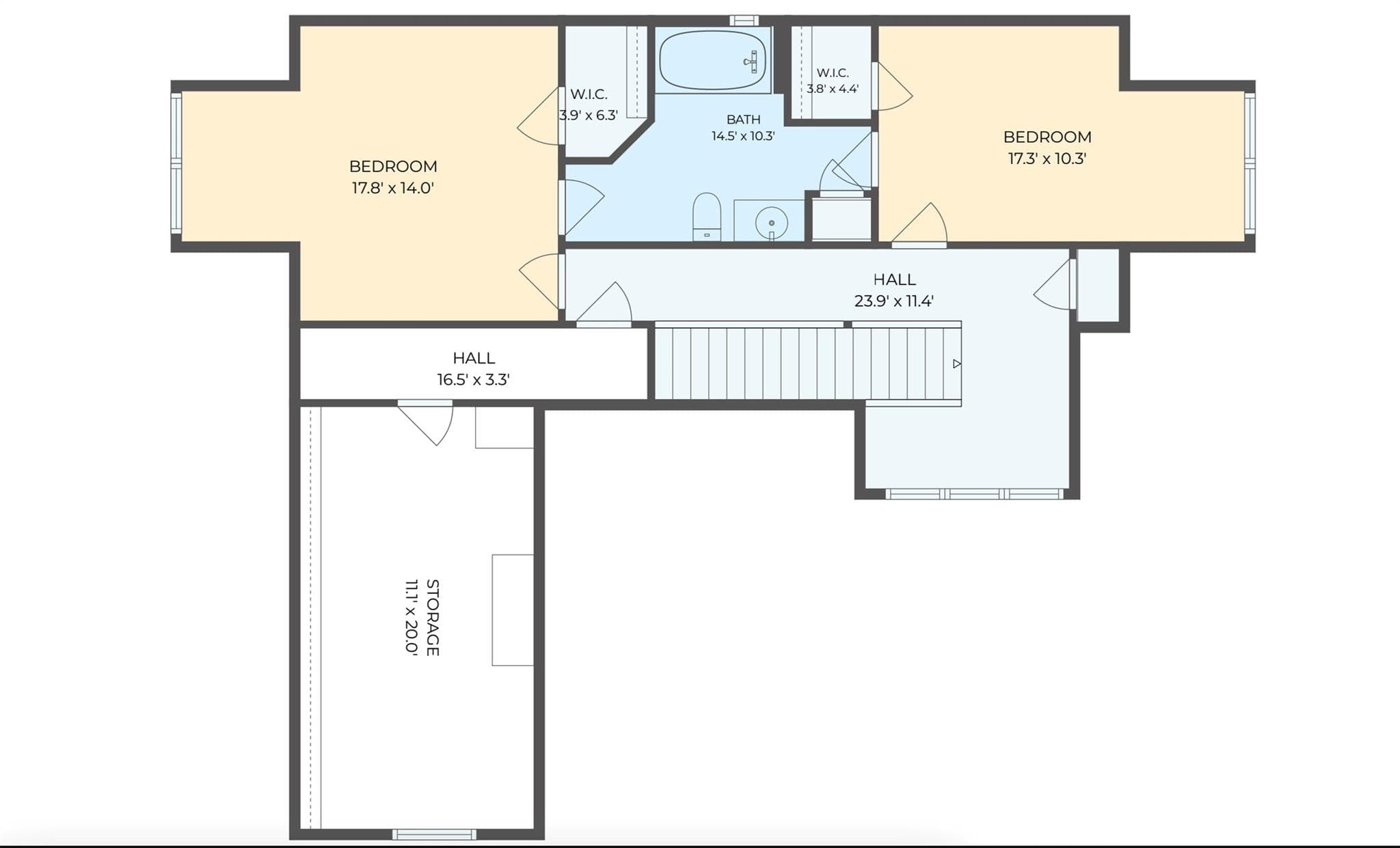 Second Level Floor Plan - 211 South Plains Drive, Asheville