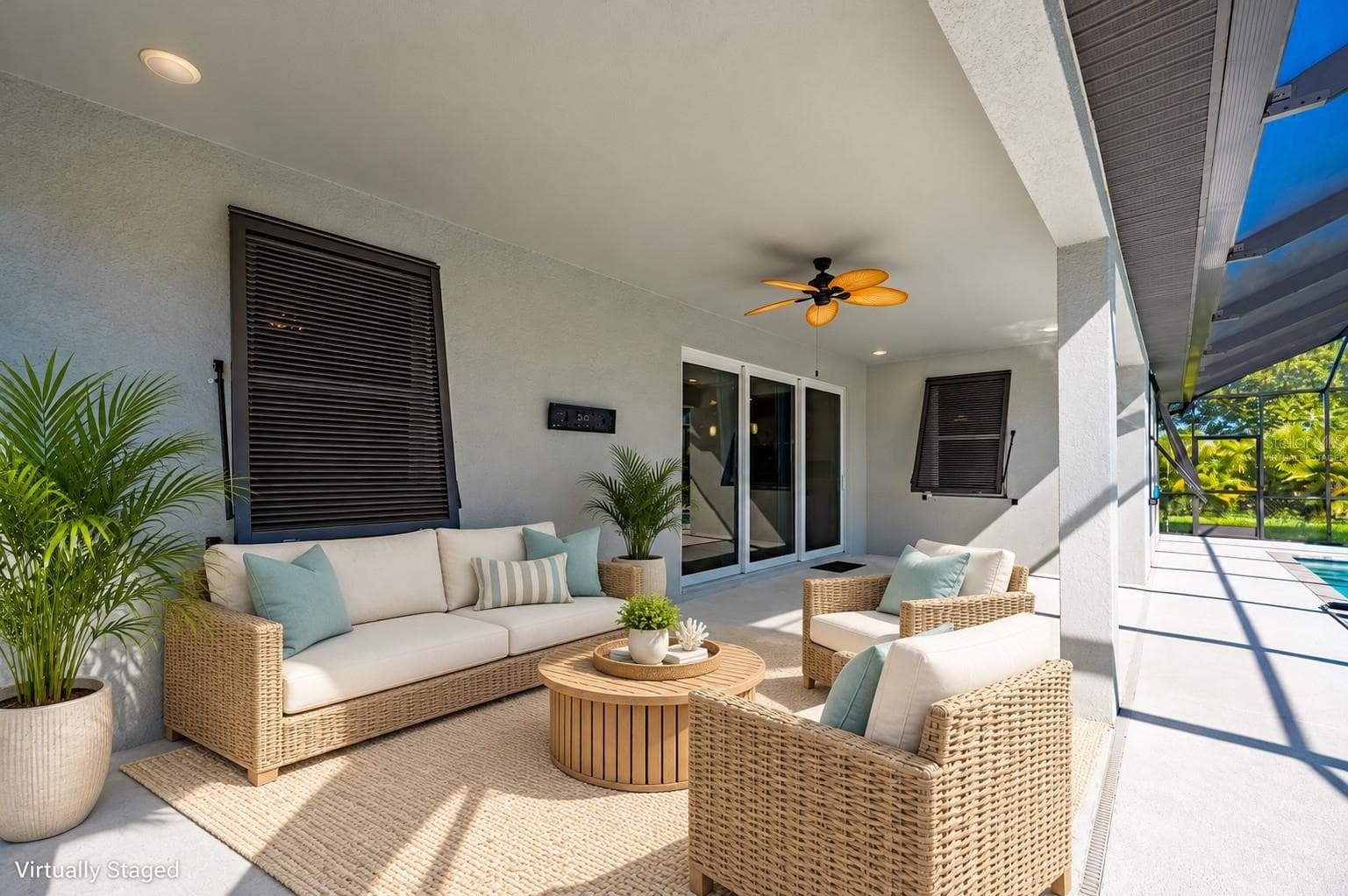 Lanai Virtually Staged - 25416 PRADA DR, PUNTA GORDA