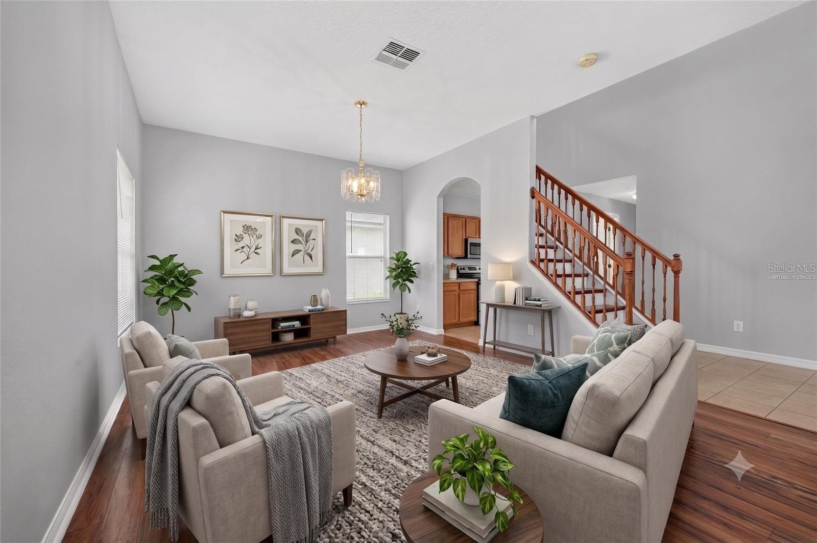 Virtually Staged Living Room - 9931 HERON POINTE DR, ORLANDO