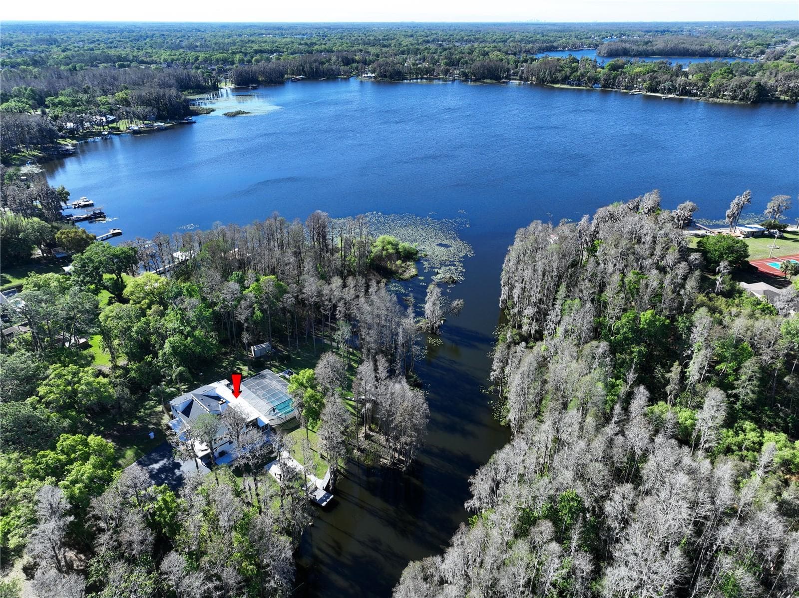 View of the house with the water - 5365 CONNER DR, LAND O LAKES